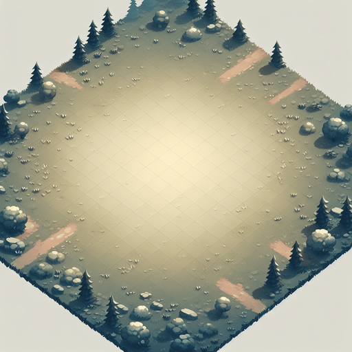 empty battlefield. meadow without trees. direct top down view.
Single Game Texture. In-Game asset. 2d. Blank background. High contrast. No shadows.