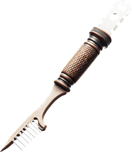 Prison shank made out of a toothbrush and a razor pointing straight up.
Single Game Texture. In-Game asset. 2d. Blank background. High contrast. No shadows.