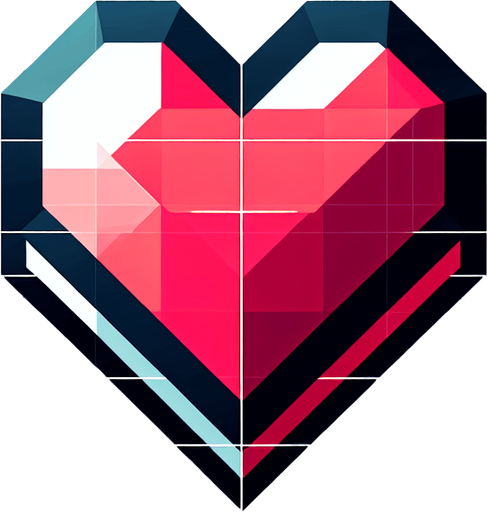 heart icon.
Single Game Texture. In-Game asset. 2d. Blank background. High contrast. No shadows.