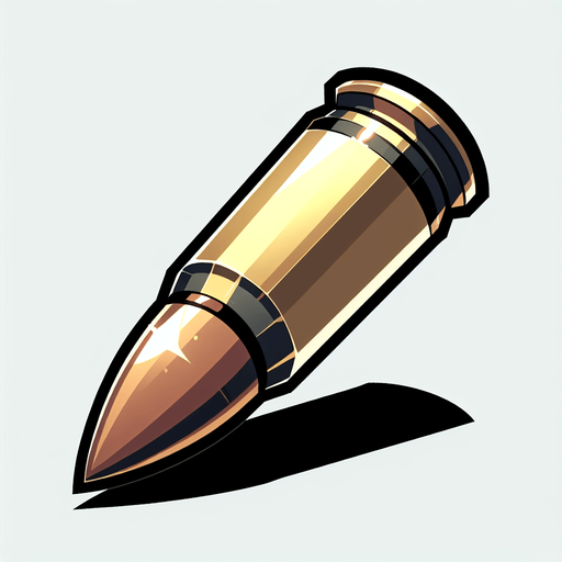 a bullet in an anime style Single Game Texture. In-Game asset. 2d. Blank background. High contrast. No shadows.