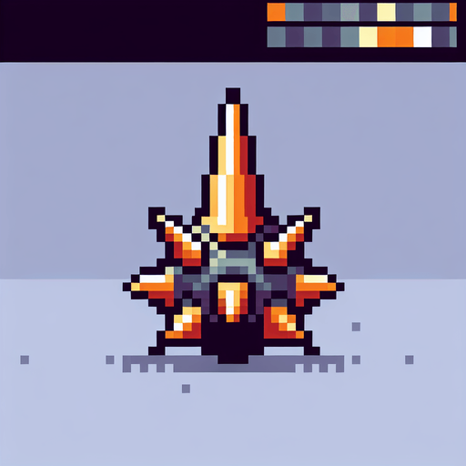 8-bit pixelated spike.
Single Game Texture. In-Game asset. 2d. Blank background. High contrast. No shadows.