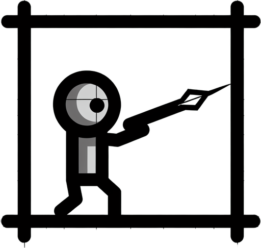 Needle Shooting Stickman.
Single Game Texture. In-Game asset. 2d. Blank background. High contrast. No shadows.