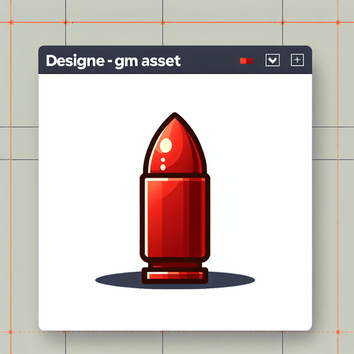 Red bullet facing towards the bottom of the game.
Single Game Texture. In-Game asset. 2d. Blank background. High contrast. No shadows.