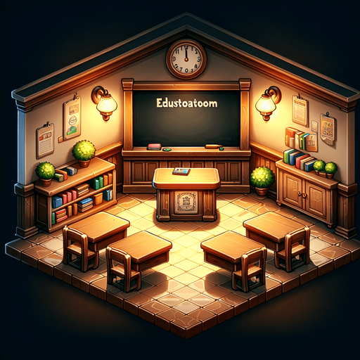 A clean, warm and welcoming classroom in a school, facing the blackboard..
Single Game Texture. In-Game asset. 2d. Blank background. High contrast. No shadows.