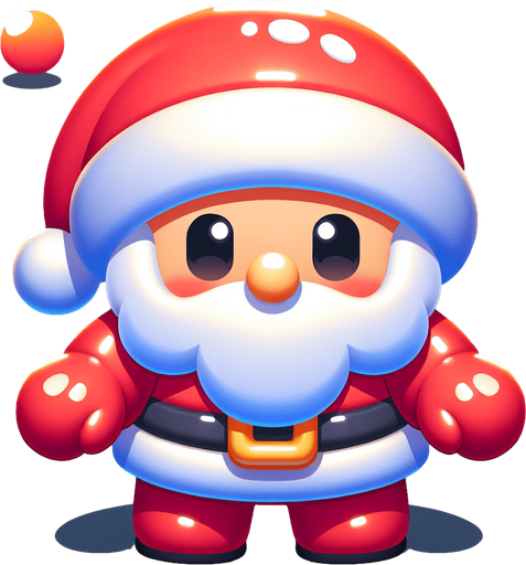 a cute santa clauss. plastic style. Single Game Texture. In-Game asset. 2d. Blank background. High contrast. No shadows.