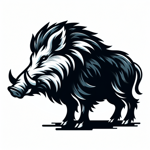 wild boar, facing left, no background.
Single Game Texture. In-Game asset. 2d. Blank background. High contrast. No shadows.