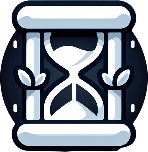 Hourglass icon white.
Single Game Texture. In-Game asset. 2d. Blank background. High contrast. No shadows.