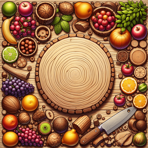 Give me  a image having wooden background for fruit chopping game..
Single Game Texture. In-Game asset. 2d. Blank background. High contrast. No shadows.