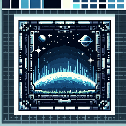 pixel art of a square scifi border.
Single Game Texture. In-Game asset. 2d. Blank background. High contrast. No shadows.