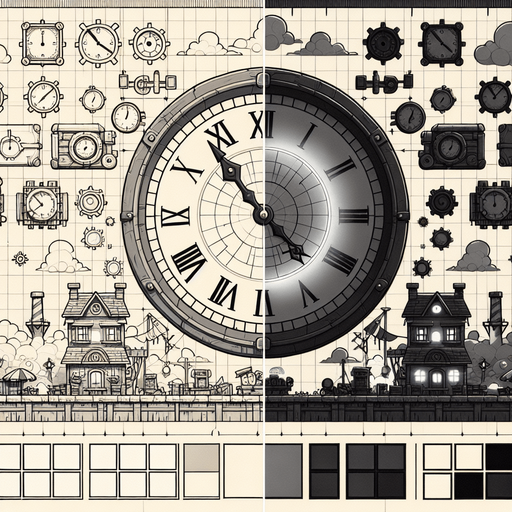 a clock.
Single Game Texture. In-Game asset. 2d. Blank background. High contrast. No shadows.