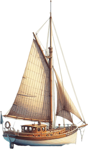 full lateral view of a small sailboat.
photo