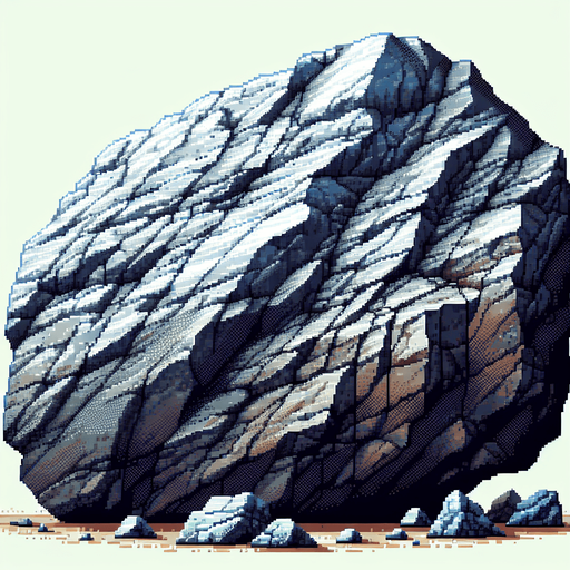 pixel art of a large rock.