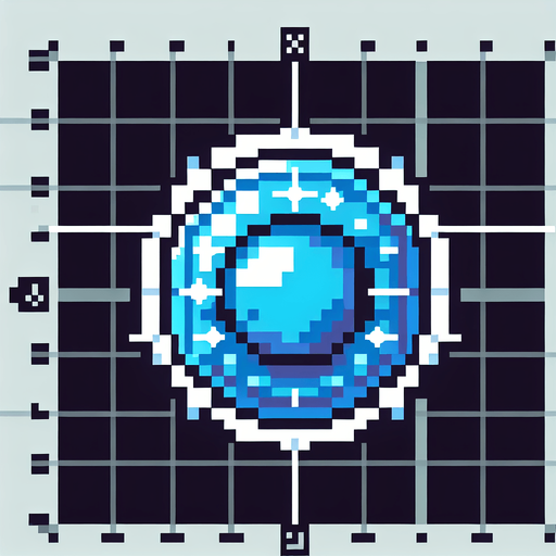 blue semi transparent magical seal, I want the art style to reflect a classic 16-bit retro pixel art aesthetic, reminiscent of early 1990s RPGs with vibrant colors.
Single Game Texture. In-Game asset. 2d. Blank background. High contrast. No shadows.