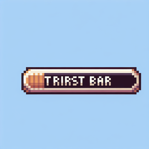 pixel art horizontal thirst bar that looks like a health bar.
Single Game Texture. In-Game asset. 2d. Blank background.