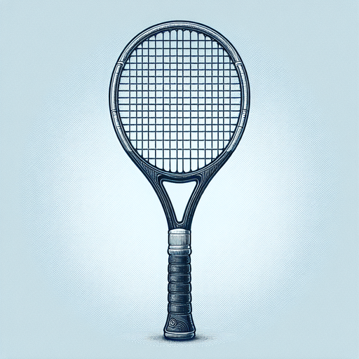 Tennis Racket.
Single Game Texture. In-Game asset. 2d. Blank background. High contrast. No shadows.