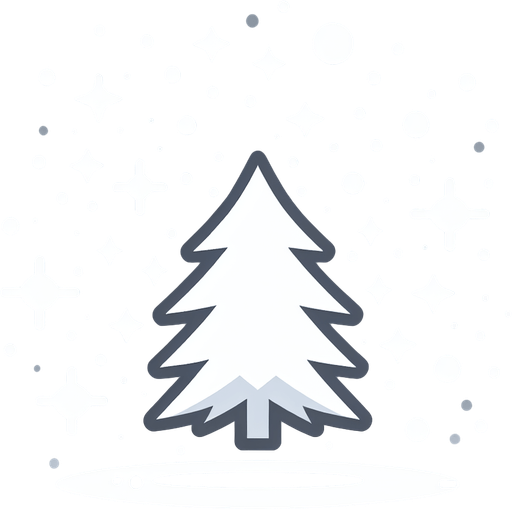 Simple Cartoon Christmas particle. White. 
Single Game Texture. In-Game asset. 2d. Blank background. High contrast. No shadows.