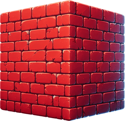 maak rode muren bricks

Single Game Texture. In-Game asset. 2d. Blank background. High contrast. No shadows.