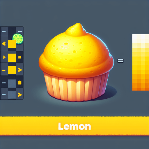 Lemon cupcake yellow Single Game Texture. In-Game asset. 2d. Blank background. High contrast. No shadows. Single Game Texture. In-Game asset. 2d. Blank background. High contrast. No shadows.