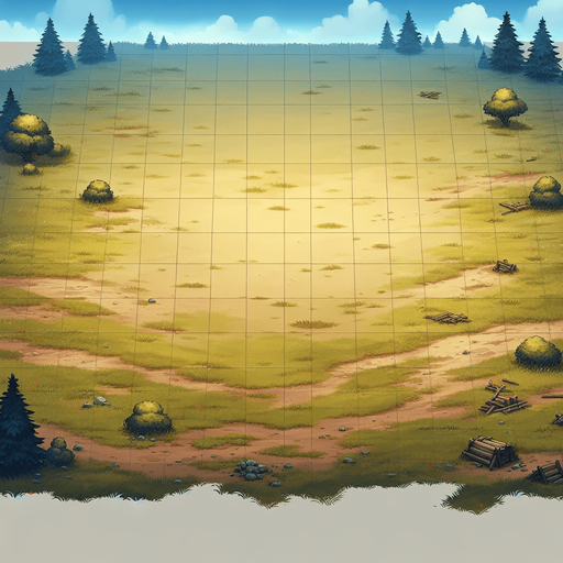 empty battlefield. meadow without trees. direct top down view.
Single Game Texture. In-Game asset. 2d. Blank background. High contrast. No shadows.