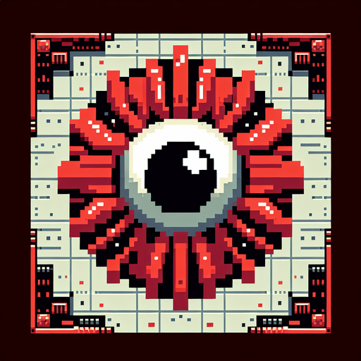 65604d9e9017209915d71b35: Top down shooter, alien space enemy craft, retro pixel art, red flying space alien, giant eye ball
Single Game Texture. In-Game asset. 2d. Blank background. High contrast. No shadows.