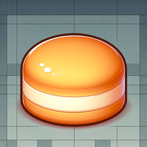 An undecorated flat round vanilla sponge cake.
Single Game Texture. In-Game asset. 2d. Blank background. High contrast. No shadows.