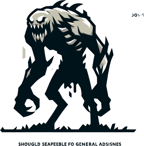 Monster.
Single Game Texture. In-Game asset. 2d. Blank background. High contrast. No shadows.