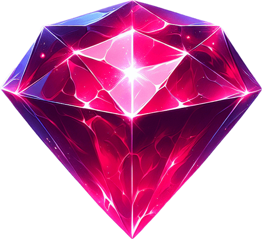 Magic Red Sapphire.
Single Game Texture. In-Game asset. 2d. Blank background. High contrast. No shadows.