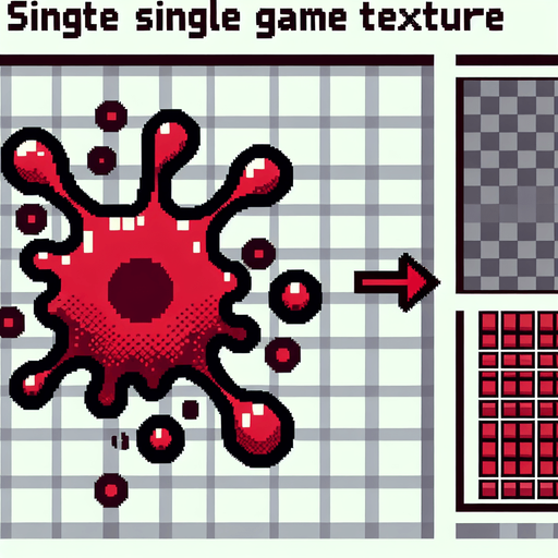 8 bit blood spatter. cartoon. Single Game Texture. In-Game asset. 2d. Blank background. High contrast. No shadows.