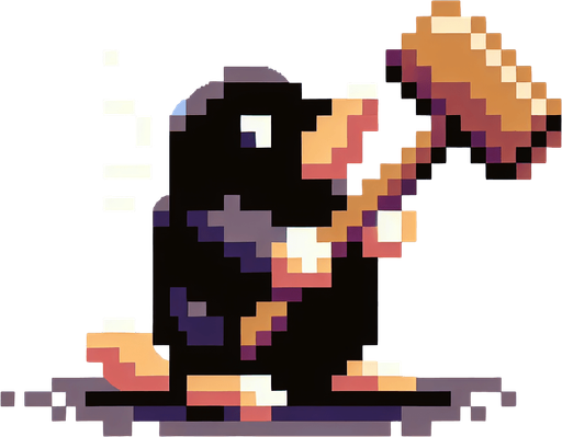 pixel art. mole. standing up position. whack-a-mole.
Single Game Texture. In-Game asset. 2d. Blank background. High contrast. No shadows.