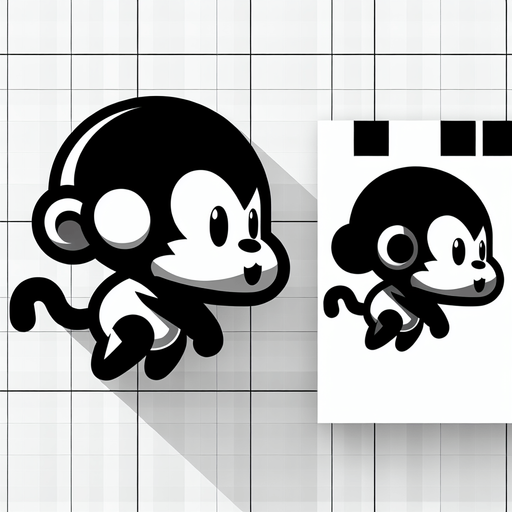 Cute cartoon monkey jumping. Looking front. Single Game Texture. In-Game asset. 2d. Blank background. High contrast. No shadows..
Single Game Texture. In-Game asset. 2d. Blank background. High contrast. No shadows.