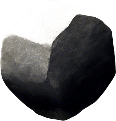 a rock without any shadow and four time smaller than the original.