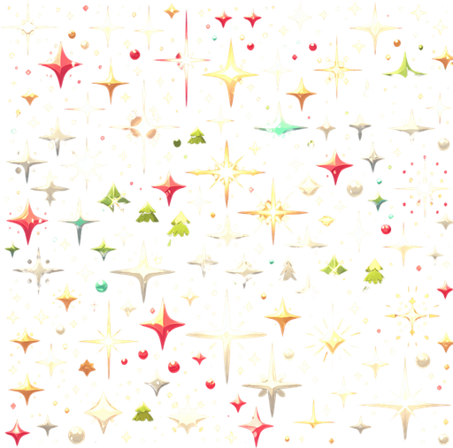 Christmas sparkles png Single Game Texture. In-Game asset. 2d. Blank background. High contrast. No shadows.