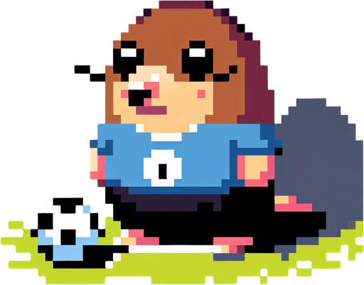 pixel art. mole standing up. soccer t-shirt.
Single Game Texture. In-Game asset. 2d. Blank background. High contrast. No shadows.