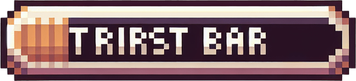 pixel art horizontal thirst bar that looks like a health bar.
Single Game Texture. In-Game asset. 2d. Blank background.