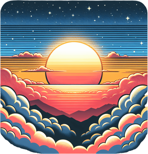 Sunrise, dawn, looking up. Cartoon style. Above clouds Single Game Texture. In-Game asset. 2d. Blank background. High contrast. No shadows..
Single Game Texture. In-Game asset. 2d. Blank background. High contrast. No shadows.