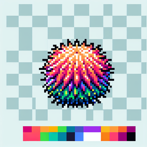 cartoon. 8-bit. sea urchin. colorful.
Single Game Texture. In-Game asset. 2d. Blank background. High contrast. No shadows.