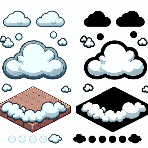 cloud platform. 2d. cartoon. white..
Single Game Texture. In-Game asset. 2d. Blank background. High contrast. No shadows.