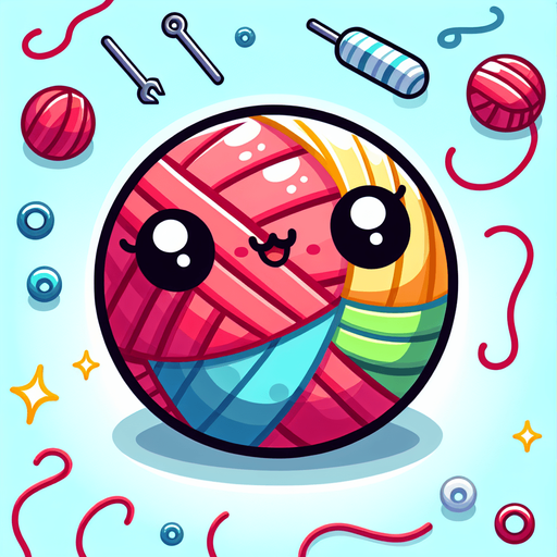 Create a cartoon-style illustration of a yarn ball. The goal is to capture a lively and playful location.
Single Game Texture. In-Game asset. 2d. Blank background. High contrast. No shadows.