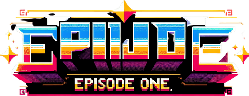 black banner with text that says 'Episode One', I want the art style to reflect a classic 16-bit retro pixel art aesthetic, reminiscent of early 1990s RPGs.
Single Game Texture. In-Game asset. 2d. Blank background. High contrast. No shadows.