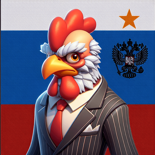 funny and stupid cock in suit, old, bold head, russian flag, 2d game character.
Single Game Texture. In-Game asset. 2d. Blank background. High contrast. No shadows.