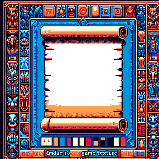 blank wide papyrus. I want the art style to reflect a classic 16-bit retro pixel art aesthetic, reminiscent of early 1990s RPGs with vibrant colors. The environment should have a rich, fantasy-themed design with intricate backgrounds and a nostalgic, old-school feel..
Single Game Texture. In-Game asset. 2d. Blank background. High contrast. No shadows.