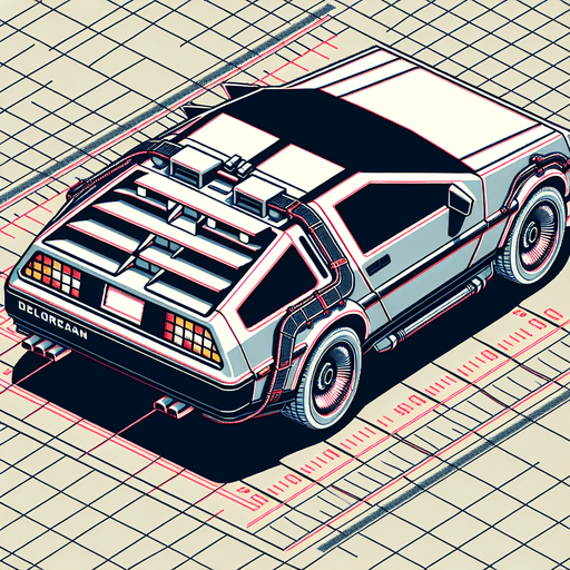 DeLorean car, seen from behind

Top-down, gta2, Single Game Texture. In-Game asset. 2d. Blank background. High contrast. No shadows.isometric