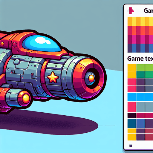 Computer game. Cartoon hero spaceship facing upwards, large cannon at the center of the ship. Bright colors.
Single Game Texture. In-Game asset. 2d. Blank background. High contrast. No shadows.