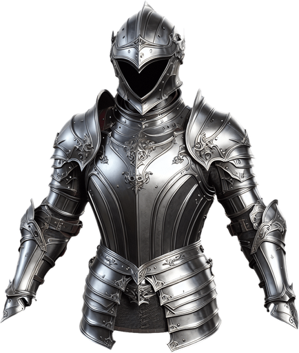 suit of armour, no background.
Single Game Texture. In-Game asset. 2d. Blank background. High contrast. No shadows.