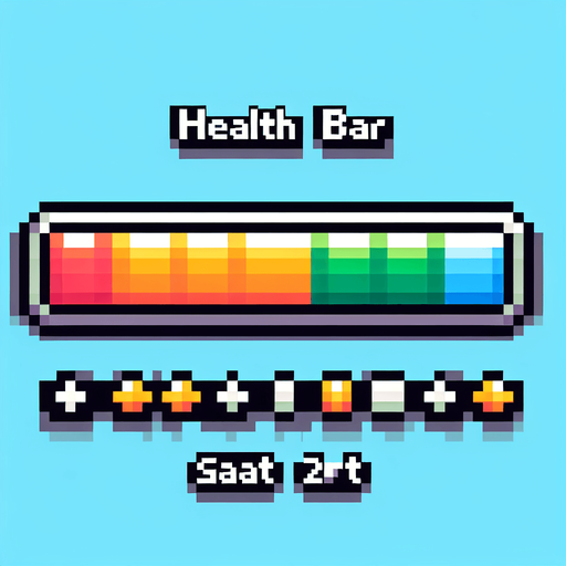 Pixel art  health bar.
Single Game Texture. In-Game asset. 2d. Blank background. High contrast. No shadows.