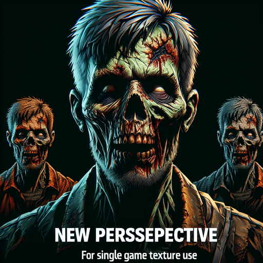 Zombie from above your head.
Single Game Texture. In-Game asset. 2d. Blank background. High contrast. No shadows.