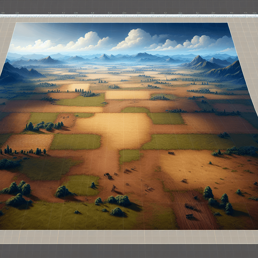 A background of a paysage with plain and without tree or montainbut no water see from the top in the air 100m by 100m Single Game Texture. In-Game asset. 2d. Blank background. High contrast. No shadows.