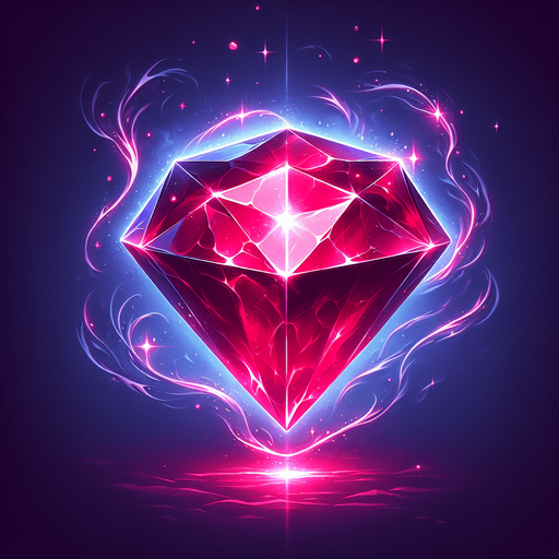 Magic Red Sapphire.
Single Game Texture. In-Game asset. 2d. Blank background. High contrast. No shadows.