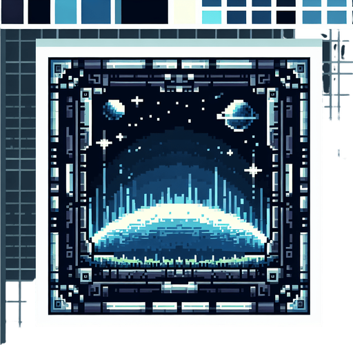 pixel art of a square scifi border.
Single Game Texture. In-Game asset. 2d. Blank background. High contrast. No shadows.