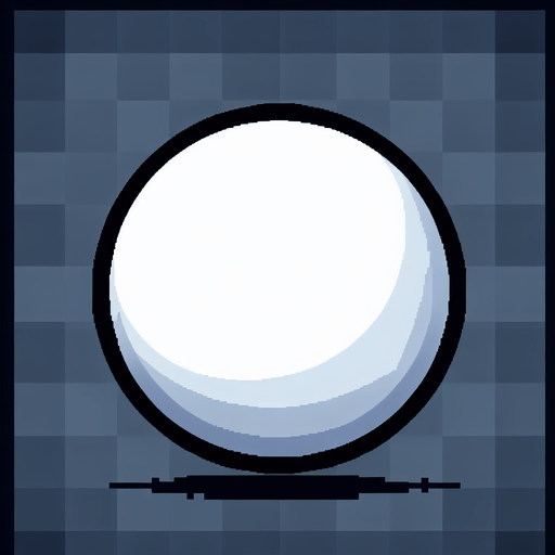 empty 8 bit cartoon white circle.
Single Game Texture. In-Game asset. 2d. Blank background. High contrast. No shadows.